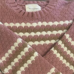 No Comment Girls Pink and Green Patterned Sweater